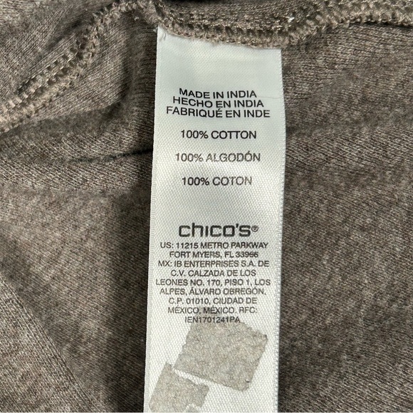 2 for$15 Chico's Taupe Long Sleeve Top Chicos size 3 (XL) - Picture 4 of 11